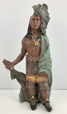Native American Indian Chief Warrior Carved Resin Statue Figurine picture