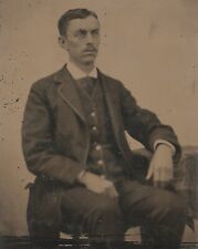 Antique Tintype Photo Young Man Gentleman Gent in Fancy Clothing Dudes Attire picture