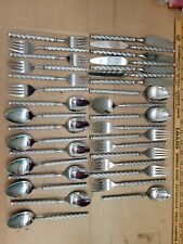 STANLEY ROBERTS STRAITA TWISTED FLATWARE 34 PIECES Misc lot Used Japan picture