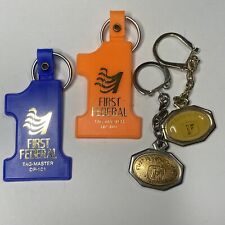 VINTAGE 1st Federal Savings Bank Advertising Keychain Lot Letter “C” & “P” RARE picture