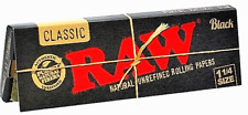 Raw Black 1 1/4 Rolling Papers 50 LVS/PK 1 Pack *Discounts* *USA SHIPPED* picture