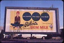 Roberts Dairy Skim Milk Billboard Sign Car 35mm Slide 1960s picture
