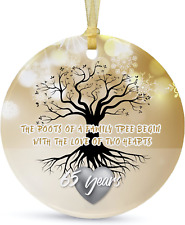65th Anniversary Wedding Ornament 2023 Christmas Hanging for Couple,65 Years as picture