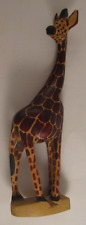 Vintage Hand Carved Wooden Giraffe Africian Animal Figure Statue 12