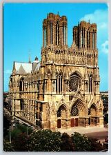 Postcard France Reims Cathedral Exterior 6D picture