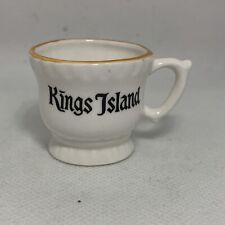 Porcelain Kings Island Teacup, Vintage Miniature, White w/ Gold Trim picture