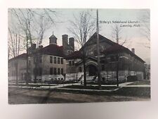 vintage 1910 St Mary’s school and church Divided Back Lansing Michigan post card picture