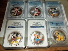 2014 DISNEY MICKEY & FRIENDS - COMPLETE SET  6-PCGS FIRST STR NGC PF70 FIRST RLS picture