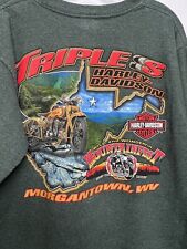 Harley Davidson Motorcycle Long Sleeve Shirt Size L Triple S Morgantown WV 2007 picture