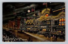 Chicago IL-Illinois, The Coliseum At Night, Antique, Vintage c1915 Postcard picture