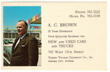 c1970 Business Card: Tommy Thomas Chevrolet - A.C. Brown, Panama City, Florida picture