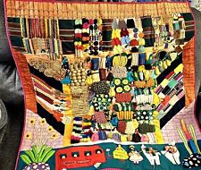 Vintage Peruvian Wall Hanging Handmade Colorful 35x37 picture