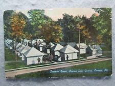 Antique Summer Scene, Ottawa Tent Colony, Ottawa, Illinois Postcard c.1910's picture