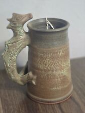 Norfolk Village Pottery - Dragon Handle Mug Signed Ceramic Clay Mythical Cup picture