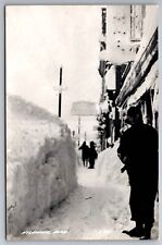 Postcard RPPC Clearing Snow in Negaunee Michigan 1957      F 18 picture