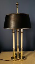 Vintage Stiffel Brass Bouillotte Candlestick Lamp with Shade, 29 3/4