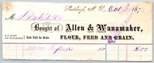 Sloatsburgh, NY Allen & Wanamaker Co. 1872 Billhead / Sterling Railroad picture