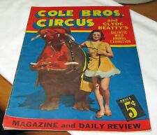Vintage 1936 Cole Brothers Clyde Beatty Circus Show Souvenir Program Magazine picture
