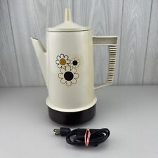 Vintage Regal Poly Perk Coffee Pot Electric Percolator 1970's 4-8 Cup Daisies picture