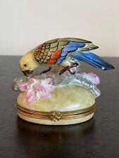 Limoges France for Tiffany & Co Parrot Bird Hand Painted Porcelain Trinket Box picture