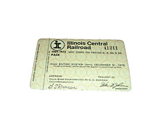 1969 1972 ILLINOIS CENTRAL RAILROAD UNISSUED EMPLOYEE PASS picture