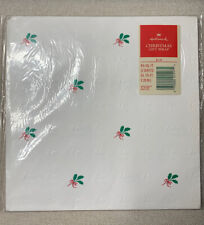 Vintage Hallmark Gift Wrap Christmas Holiday White Mistletoe 2 Sheets 8 1/3Sq Ft picture