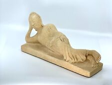 Large VTG Statue Figure Burmese/Thai Reclining Carved Natural Stone Buddha A+ picture