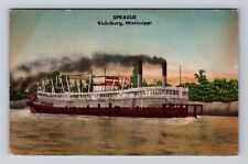 Vicksburg MS-Mississippi, The Sprague Stern Wheel Boat, Vintage Postcard picture