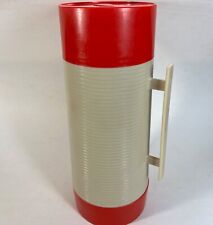 Vintage Aladdin's HY-LO Thermos Bottle #WM1060P Wide Mouth - 1 QT - Red/Beige picture