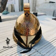British Fire Chief NSW antique Victorian Helmet Authentic Brass Fireman Helmet picture