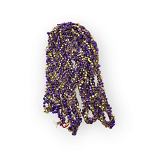 Purple Gold Faceted Bead Garland 8 FT Twisted 3 Strand Christmas Holiday picture