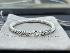 David Yurman 5mm Cable Buckle Bracelet Bezel & Diamonds Size Small  picture