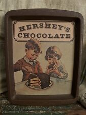 VTG Hershey’s Chocolate Metal Tray Brown 6” X 7”  Made in England Cake Children picture