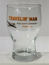 RARE HTF Travelin' Man Adelbert's Brewery Beer Pint Glass Airplane picture