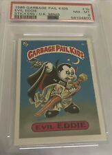 1986 Topps U.K. Garbage Pail Kids #1a Evil Eddie UK gpk minis PSA 8 Graded Card picture