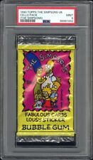 1990 Topps UK United Kingdom The Simpsons Cards Cello Pack PSA 9 MINT POP 1  picture