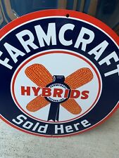 Vintage Style FarmCraft Hybrids Farm Corn Metal  Steel Top Quality Heavy  Sign picture