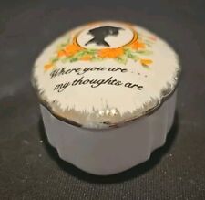 Vintage ENESCO LADY SILHOUETTE TRINKET BOX - WHERE YOU ARE MY THOUGHTS ARE 3