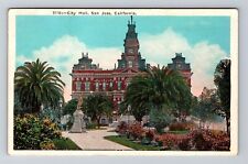 San Jose CA-California, City Hall, c1930 Antique Vintage Souvenir Postcard picture