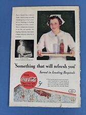 Vtg full page ad 7X10 COCA COLA Served in Leading Hospital Nurse, Fisher Body picture
