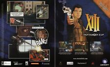 XIII Thirteen PS2 Original 2004 Ad Authentic Ubisoft FPS Video Game Promo picture