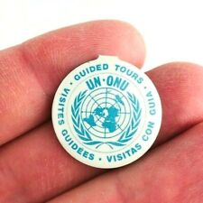 Vintage 1960s United Nation Building Visitor Badge Tab Pinback New York  *Na17 picture