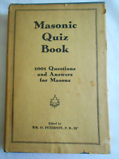 VINTAGE 1951 MASONIC QUIZ BOOK 1001 QUESTIONS & ANSWERS FOR MASONS DC/DJ picture