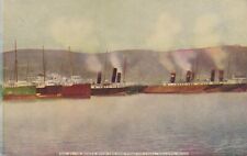 SHIP c.1908 150,000 TONS OF COAL 19 boat Steaming Up Southbound Destinations picture