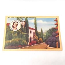 Hollywood California -Deanna Durbin Home- Hollywood Movie Star Postcard 1930-45 picture