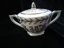 Vintage Lefton China 25th Anniversary Sugar Bowl Japan w/Lid Hand Painted 4929 picture
