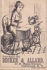 CORTLAND, NY TRADE CARD, NEW HOME SEWING MACHINE, H T L, HOLD TO LIGHT  K935 picture