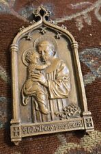 Vintage Barwood Saint Anthony With Baby Jesus Plaque Pray For Us  picture