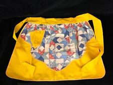 vintage apron handmade reversible yellow patchwork pattern picture