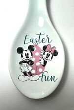 Disney Ceramic Kitchen Stovetop Spoon Rest Mickey Minnie Pink Egg 9 5/8